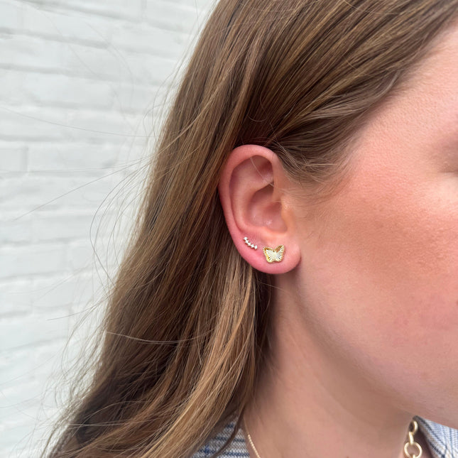 Beaded Border Butterfly Studs  Lindsey Leigh Jewelry.