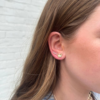 Beaded Border Butterfly Studs  Lindsey Leigh Jewelry.
