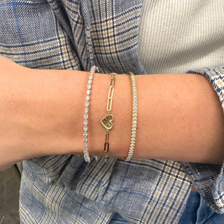 Beaded Border Heart & Paper Clip Bracelet  Lindsey Leigh Jewelry.
