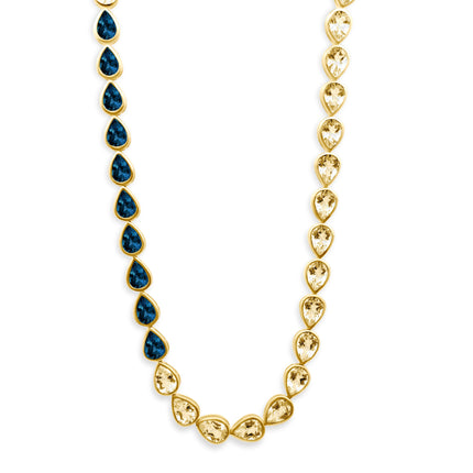 Bezel Chasing Pear Tennis Necklace