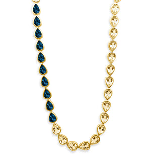 Bezel Chasing Pear Tennis Necklace
