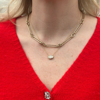 Bezel Oval Necklace Lifestyle
