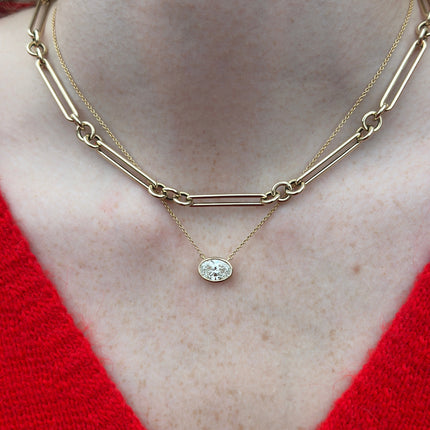 Bezel Oval Necklace Lifestyle 2