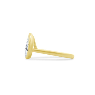 Bezel Pear Solitaire  Lindsey Leigh Jewelry.
