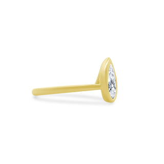 Bezel Pear Solitaire  Lindsey Leigh Jewelry.
