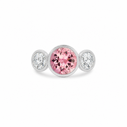Bezel Set Pink Tourmaline Ring - Lindsey Leigh Jewelry, Houston, TX