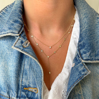 Bezel set necklace
