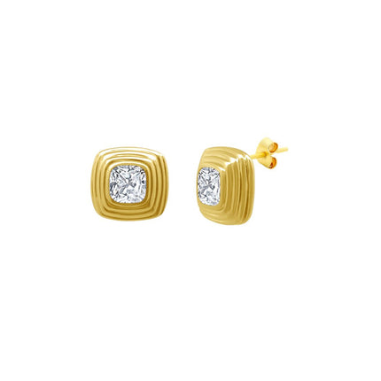 Bezeled Diamond Earrings