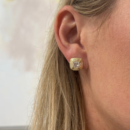 Bezeled Diamond Earrings Lifestyle