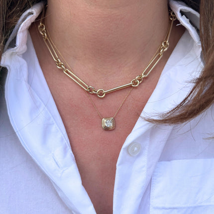 Bezeled Diamond Necklace Lifestyle 2