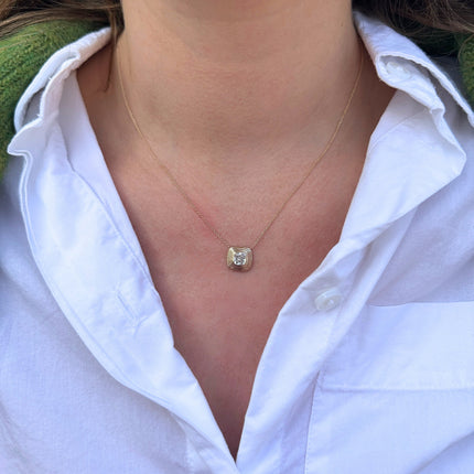 Bezeled Diamond Necklace Lifestyle 3