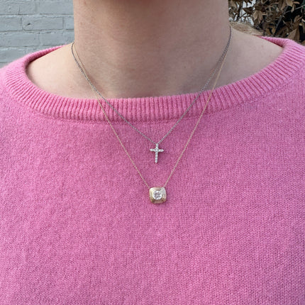 Bezeled Diamond Necklace Lifestyle 4