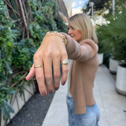 Bezeled Diamond Signet Ring Lifestyle 3