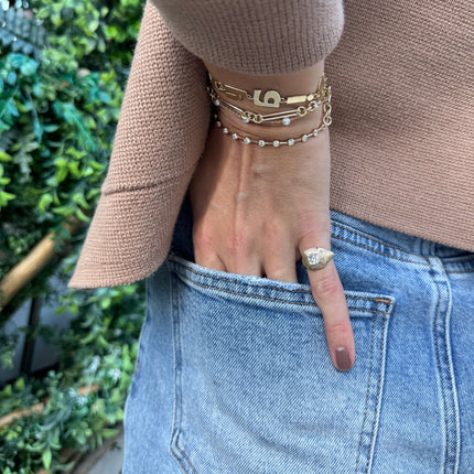 Bezeled Diamond Signet Ring Lifestyle 5