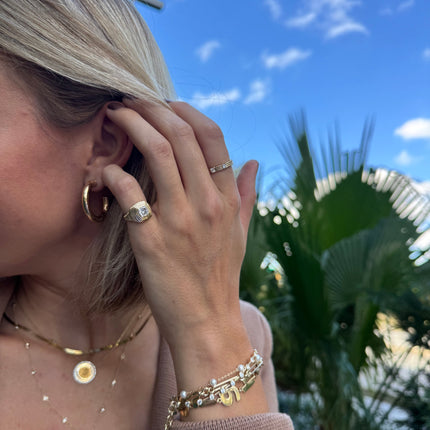 Bezeled Diamond Signet Ring Lifestyle 7