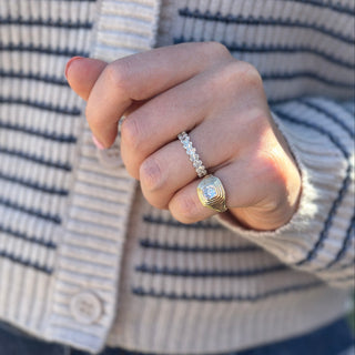 Bezeled Diamond Signet Ring Lifestyle 8
