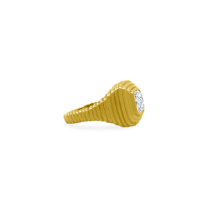 Bezeled Diamond Signet Ring Side
