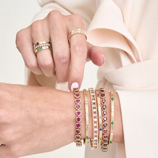 Triple Row Birthstone Station Band  Lindsey Leigh Jewelry.
