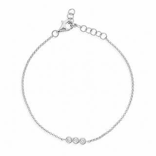 Triple Bubble Diamond Bracelet in White Gold
