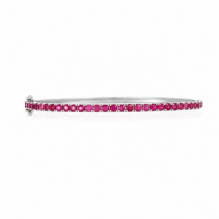 Ruby Gemstone Hinge Bangle
