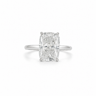 5.05ct Elongated Cushion Cut Diamond Solitaire With a Hidden Halo
