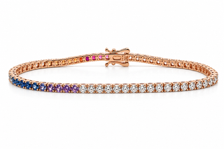 Diamond and Rainbow Sapphire Tennis Bracelet
