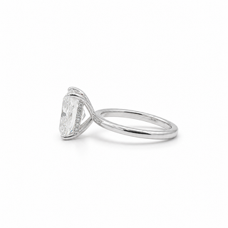 5.05ct Elongated Cushion Cut Diamond Solitaire With a Hidden Halo
