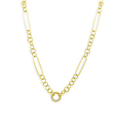 Dainty Round Link Charm Necklace