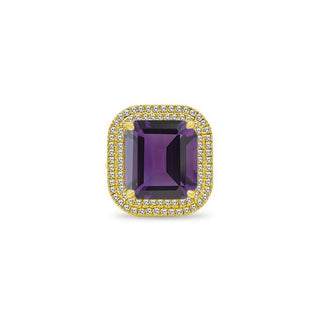 The Gemstone and Diamond Halo Cocktail Ring
