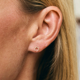 Diamond Horseshoe Flatback Stud
