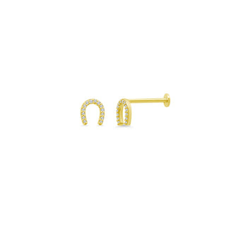 Diamond Horseshoe Flatback Stud
