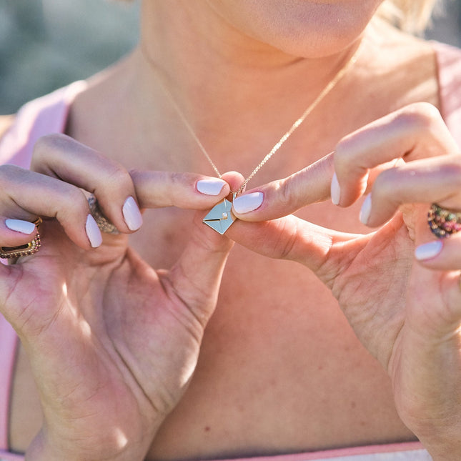 Diamond Love Letter Necklace Lifestyle 1