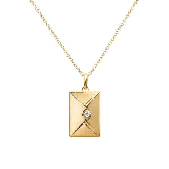 Diamond Love Letter Necklace Lifestyle - Lindsey Leigh Jewelry, Houston, TX