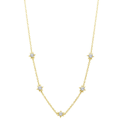 Diamond Star Station Necklace