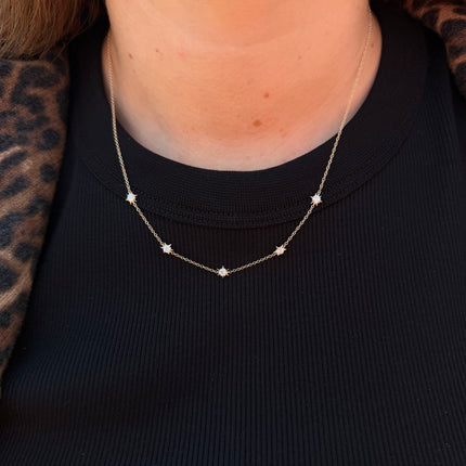 Diamond Star Station Necklace Lifestyle 1