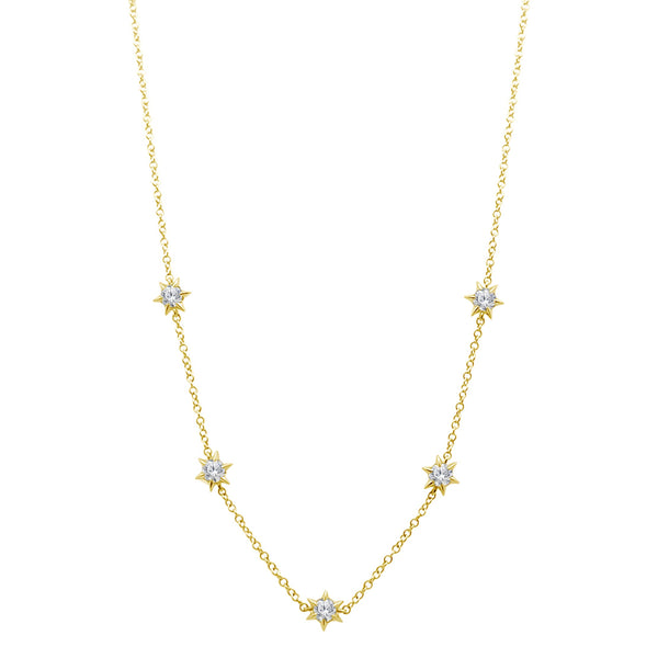 Diamond Star Station Necklace – Lindsey Leigh Jewelry