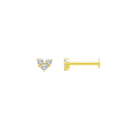 Diamond Trio Flatback Stud