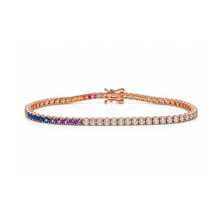 Diamond and Rainbow Sapphire Tennis Bracelet
