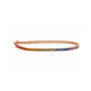 Diamond and Rainbow Sapphire Tennis Bracelet
