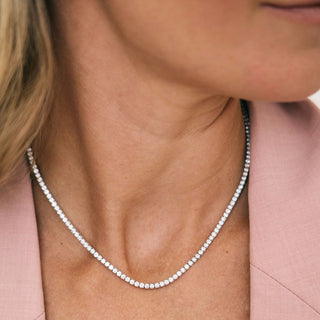 Diamond tennis necklace Lindsey Leigh Jewelry
