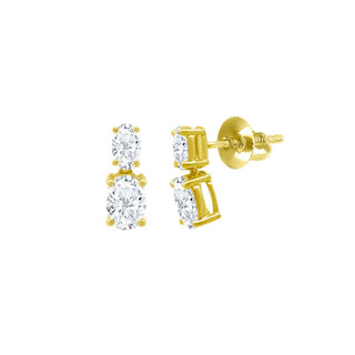 Double Oval Diamond Dangle 
