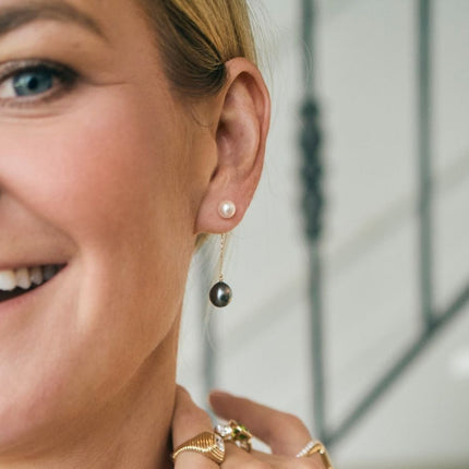 Double Pearl Dangle Earrings - Lindsey Leigh Jewelry