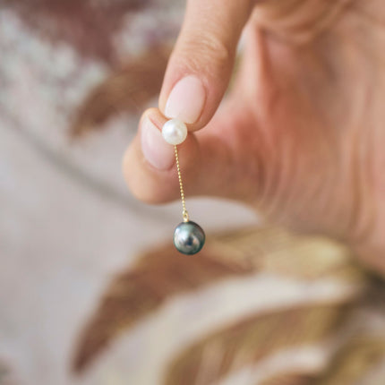 Double Pearl Dangle Earrings - Lindsey Leigh Jewelry 