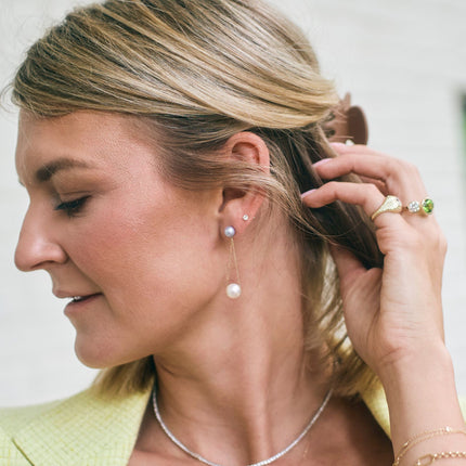 Split Chain Pearl Earrings