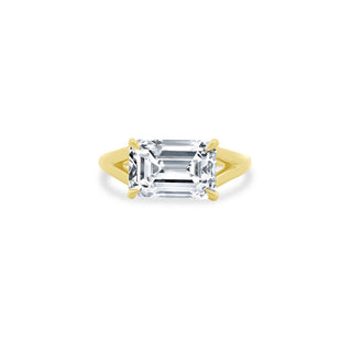 East West Emerald Cut Solitaire  Lindsey Leigh Jewelry.
