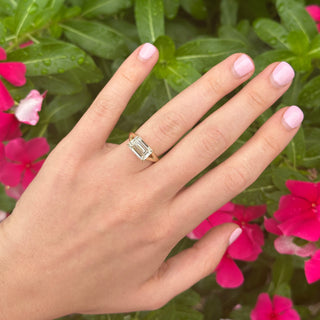 East West Emerald Cut Solitaire  Lindsey Leigh Jewelry.
