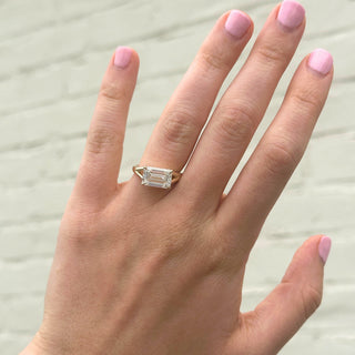 East West Emerald Cut Solitaire  Lindsey Leigh Jewelry.
