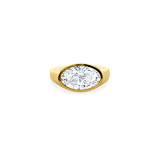 East West Solitaire Bezel Oval
