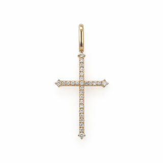 Elongated Diamond Cross Charm Lightbox   Lindsey Leigh Jewelry, Houston, TX
