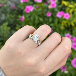Elongated Solitaire Cushion Cut With Hidden Diamond Halo Lifestyle 5
